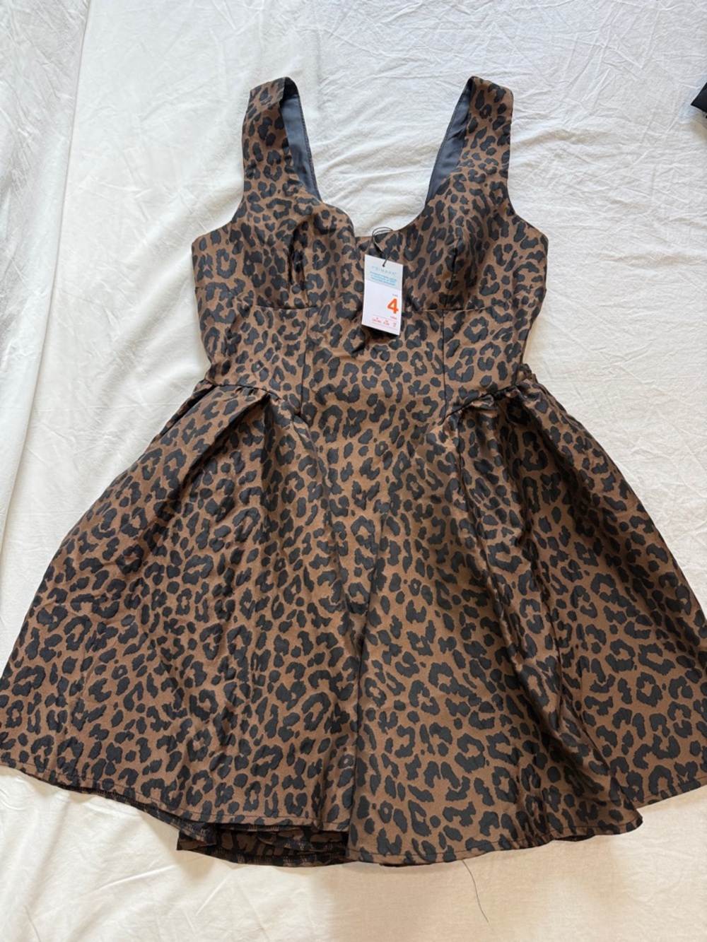 Brown Leopard Print Party Dress